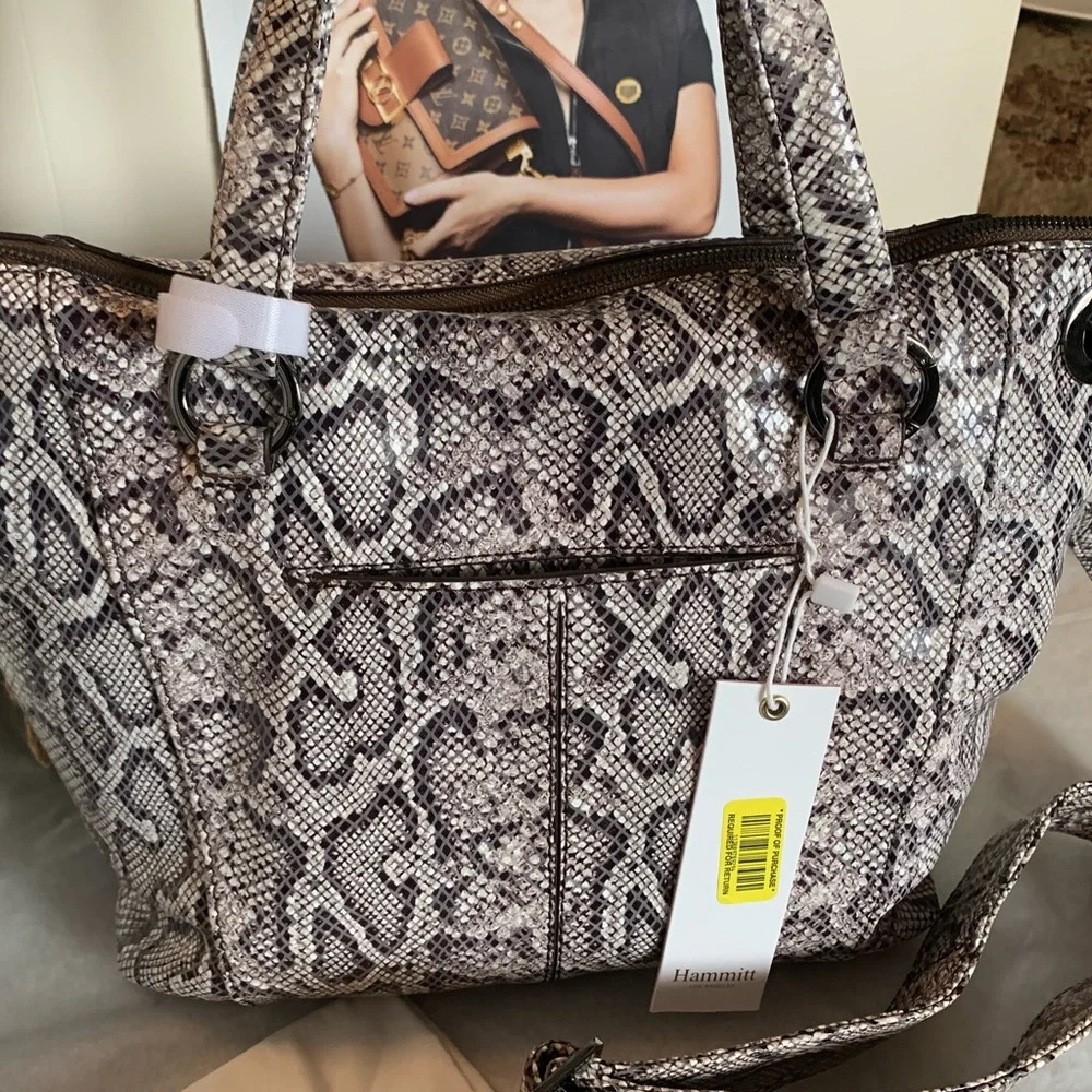 Hammitt Daniel Snake Skin Black/White Bag Size Medium